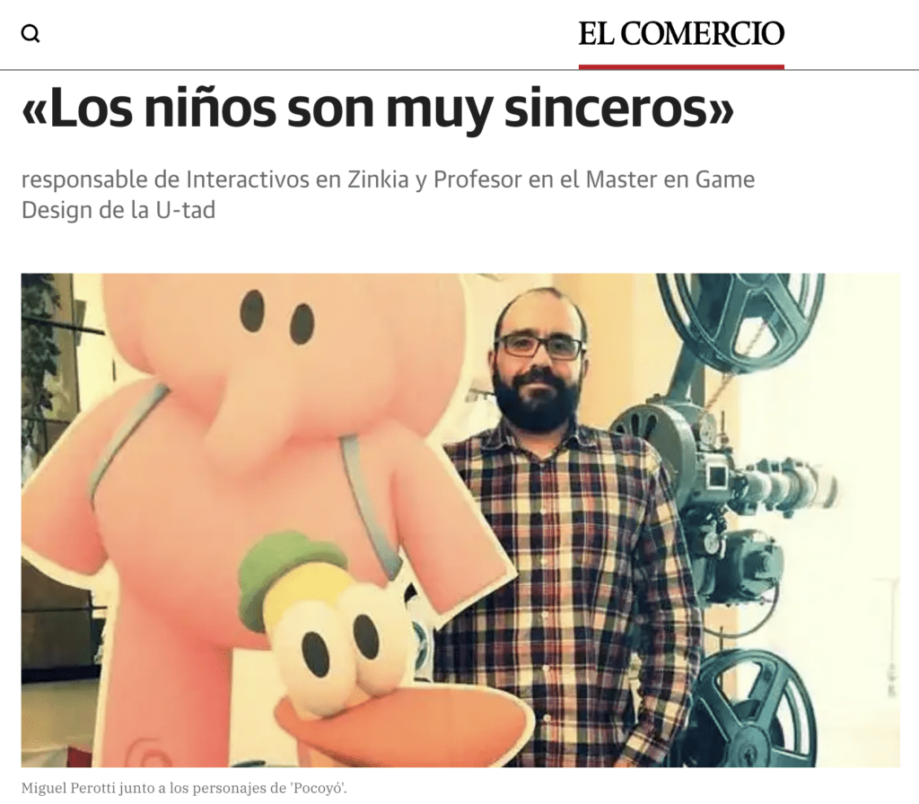 Entrevista El Comercio a Miguel Perotti. Videojuegos Educativos.